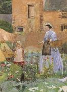 George John Pinwell,RWS In a Garden at Cookham (mk46) oil on canvas